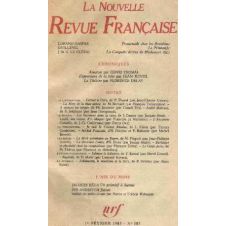 La nouvelle revue française n°385 / EO numerotée sur velin ( n° 6)