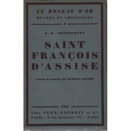 Saint françois d'assise (édition originale numérotée sur alfa )