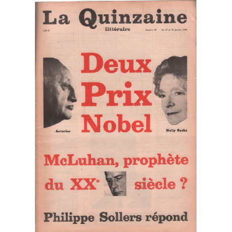 La quinzaine littéraire n° 43 / deux prix nobel : asturias -nelly...