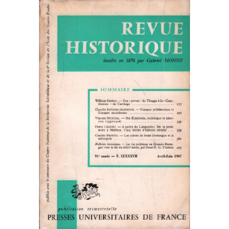 Revue historique / tome CCXXXVII