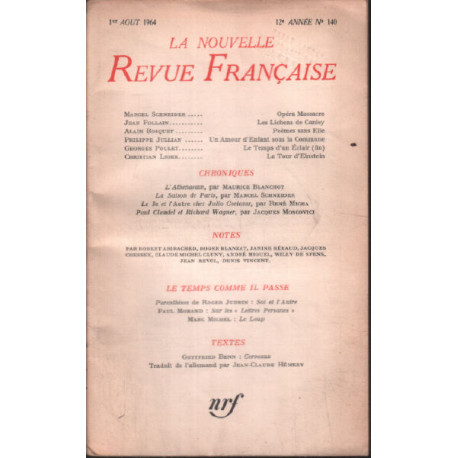 La nouvelle revue litteraire n° 140