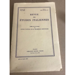 Revue des études italiennes n° 23