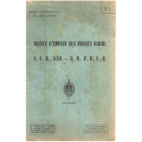 Notice d'emploi des postes radio S.C.R. 536 - A.N.P.R.C. / 6