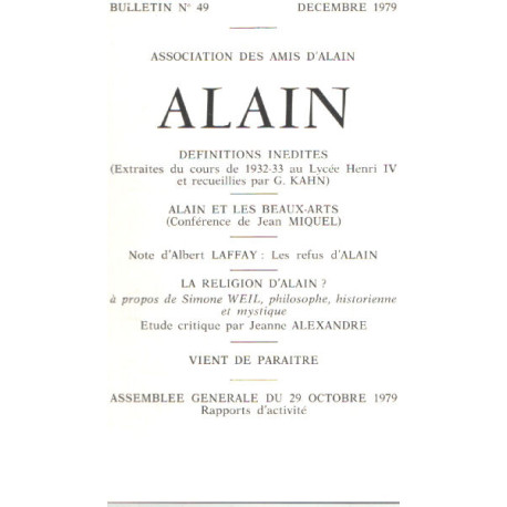 Association des amis d'alain n° 49 / alain : definition inésites -...