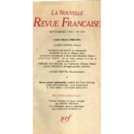 La nouvelle revue française n°476 / EO numerotée sur velin ( n° 6)