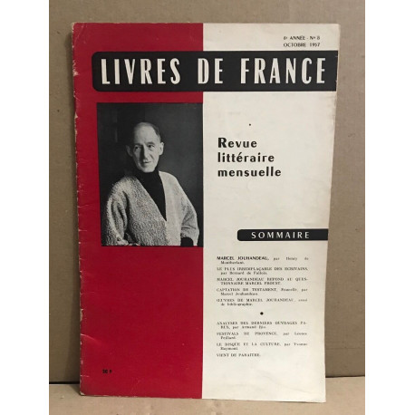 Livres de France Revue littéraire mensuelle/ octobre 1957 / numero...