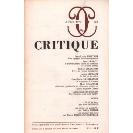 Revue critique n° 383