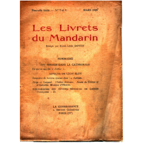 Les Livrets du Mandarin - Nouvelle série N° 7 et 8 - Des Ombres...