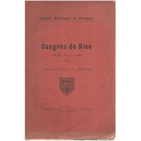 Congrés de Nice 19-21 avril 1927 / comtes rendus et mémoires