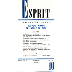 Revue Esprit Nouveau monde et parole de Dieu octobre 1967