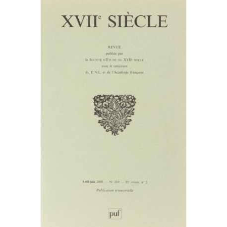 Dix septième siècle numéro 219 volume 2 - 2003