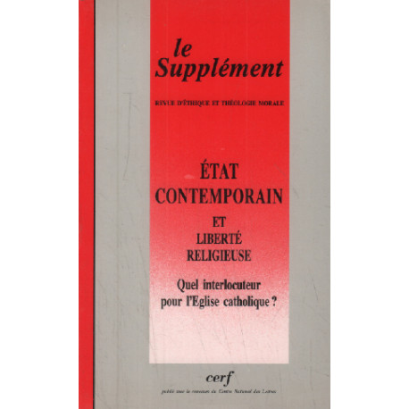 Le supplement n° 175 / etat contemporain et liberté religieuse