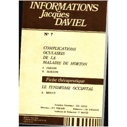 Informations jacques daviel n° 7 / complications oculaires de la...