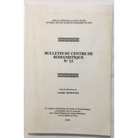 Bulletin du centre de romanistique n° 13