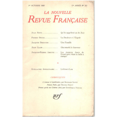 La nouvelle revue française n° 202