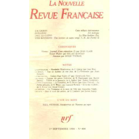 La nouvelle revue francaise n° 404 / EO numerotée sur velin ( n° 6 )