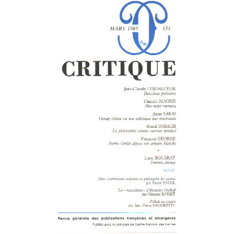 Revue critique n° 454