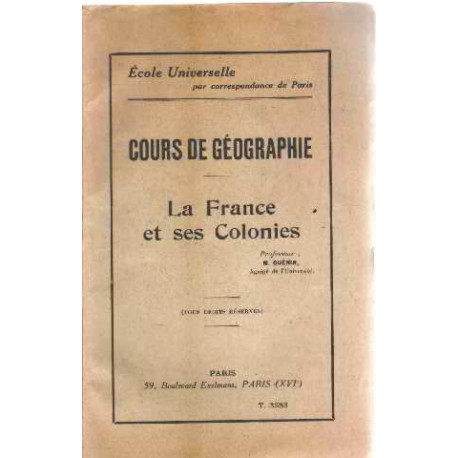 Cours de geographie / la france et ses colonies