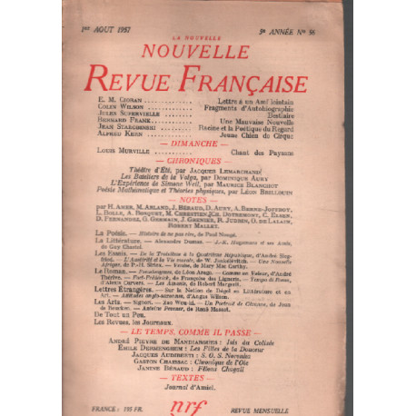 La nouvelle revue francaise 5e année n° 56