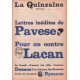 La quinzaine litteraire n° 20 / lettres inédites de pavese- pour...