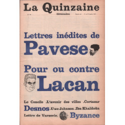 La quinzaine litteraire n° 20 / lettres inédites de pavese- pour...