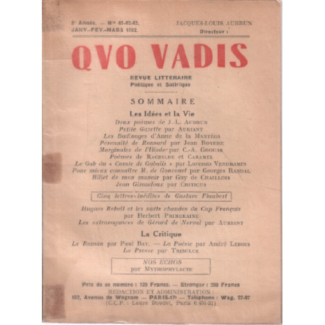 Revue litteraire quo vadis n° 41-42-43