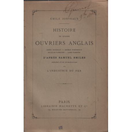 Histoire de quatre ouvriers anglais henry maudslay -george...