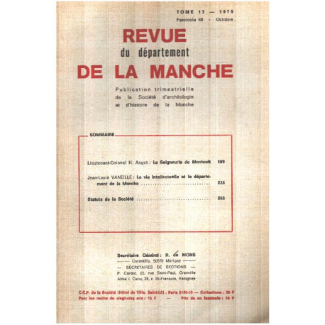 Revue du departement de la manche / tome 17 / fascicule 68 / la...