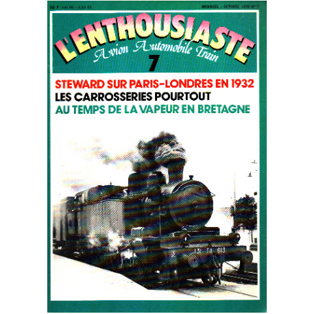 L'enthousiaste n° 7 / steward sur paris Londres en 1932- au temps...