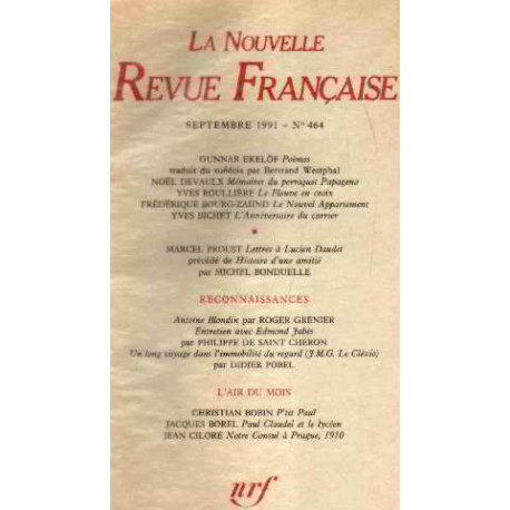 La nouvelle revue française n°464 / EO numerotée sur velin ( n° 6)