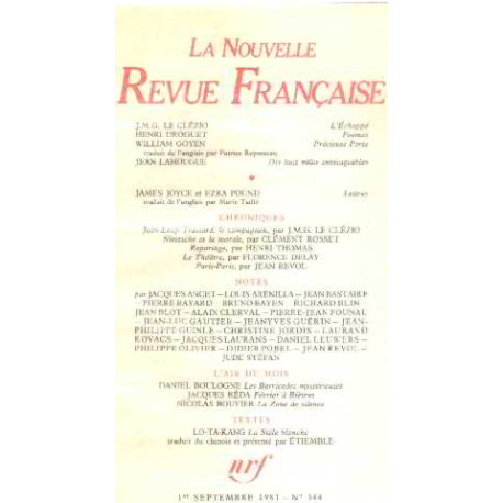 La nouvelle revue française n°344 / EO numerotée sur velin ( n° 6)