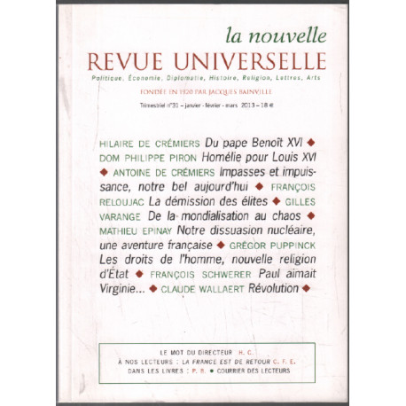 La nouvelle revue universelle n° 31