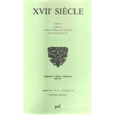 Dix septième siècle numéro 225 - 2004