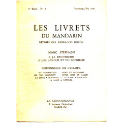 Les livrets du mandarin n° 3 / 5° serie / marc stephane a la...