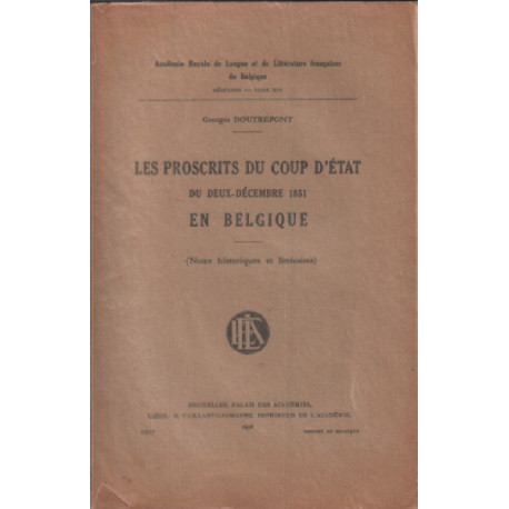 Les proscrits du coup d'etat du deux-décembre 1851 en belgique