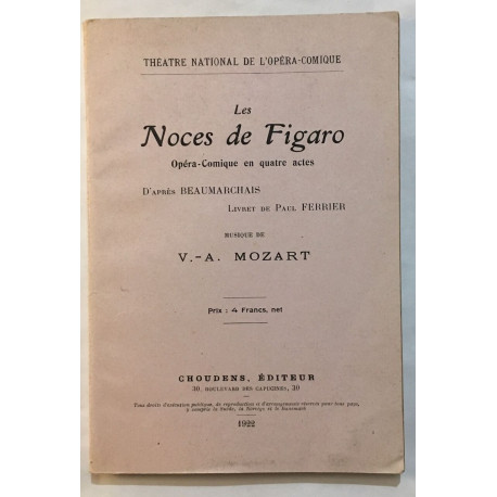 Les noces du Figaro (opéra comique en 4 actes)