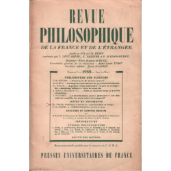 Revue philosophique janvier mars 1958 / weill-brunschvicg : ordre...