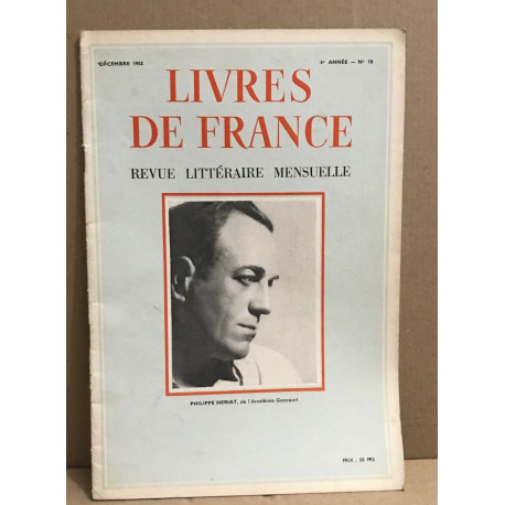 Livres de France Revue littéraire mensuelle/decembre 1955 / numero...