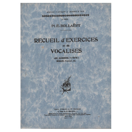 Recueil d'exercices et de vocalises