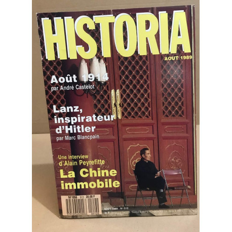 Historia n° 512 / aout 1914 - Lanz inspirateur d'hitler - la chine...