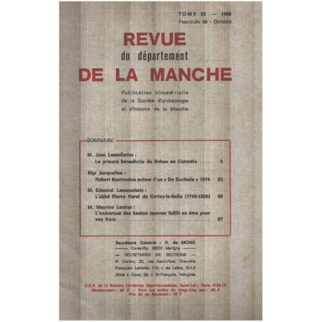 Revue du departement de la manche / tome 22 fascicule 88