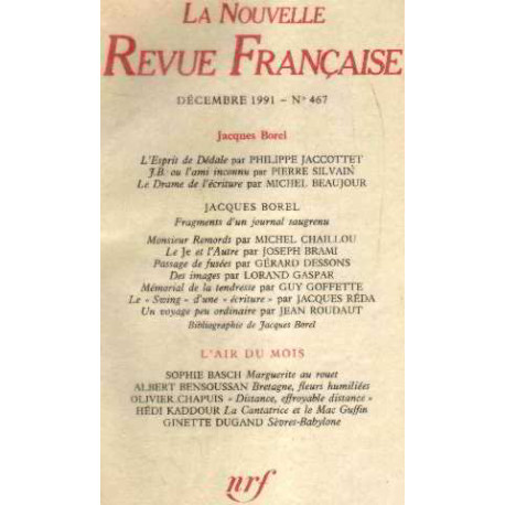 La nouvelle revue française n°467 / EO numerotée sur velin ( n° 6)