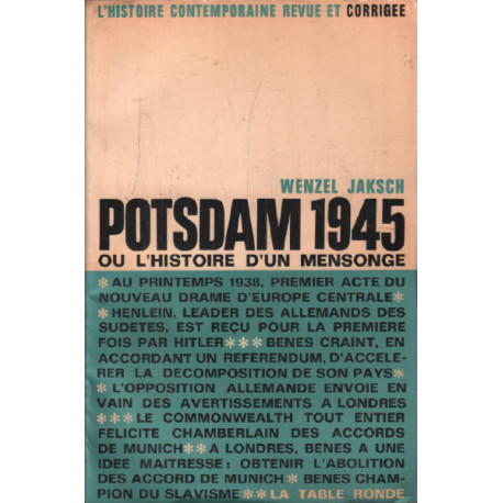 Potsdam 1945 ou l'histoire d'un mensonge