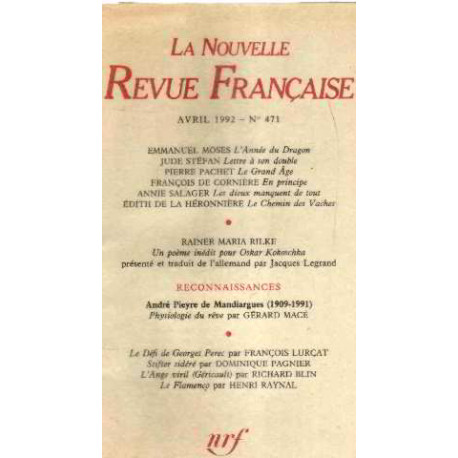 La nouvelle revue française n°471 / EO numerotée sur velin ( n° 6)