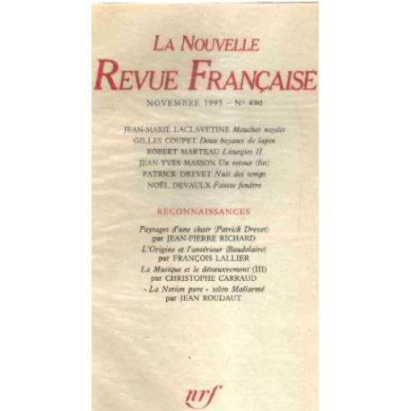 La nouvelle revue française n°490 / EO numerotée sur velin ( n° 6)