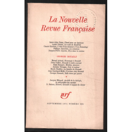 La nouvelle revue francaise n° 225