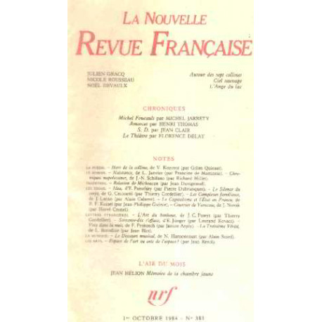 La nouvelle revue française n° 381 / EO numerotée sur velin ( n° 6)