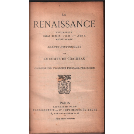 La renaissance (tome 1)