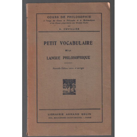 Petit vocabulaire de la langue philosophique