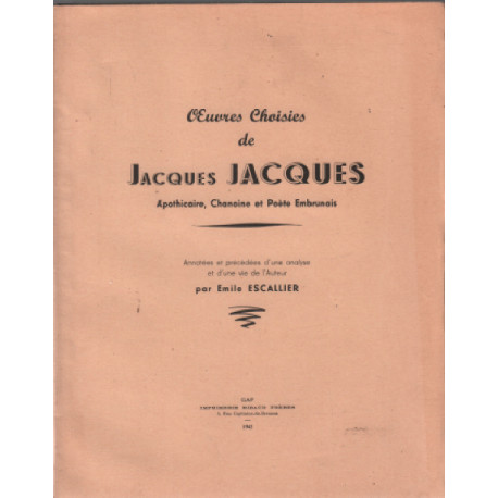 Oeuvres choisies de jacques jacques apothicaire chanoine et poete...